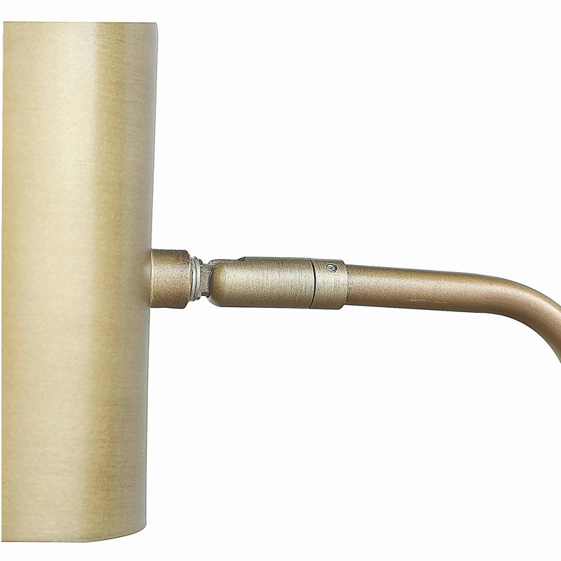 Collette retro brass and gray round base floor lamp