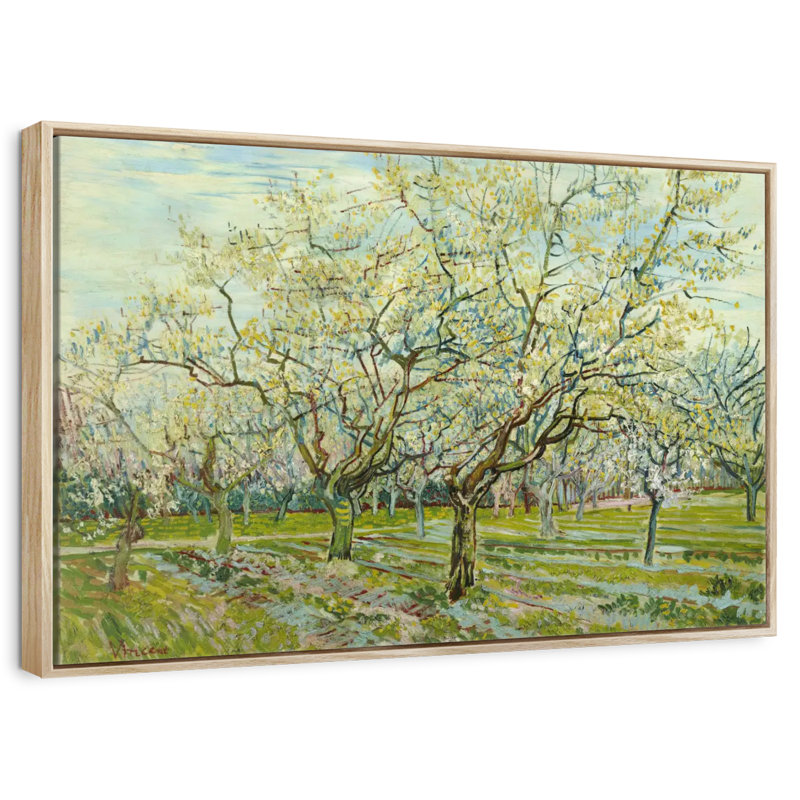 Le verger blanc 1888, Cadre flottant en bois naturel, 25 po x 17 po
