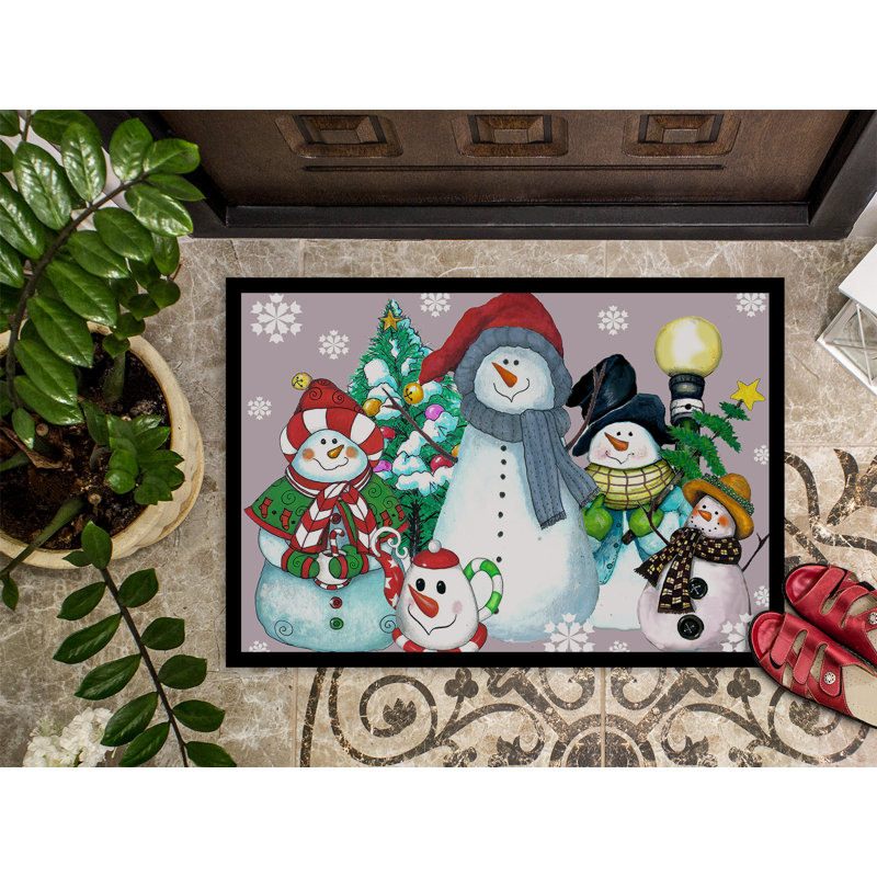Brighid Non-Slip Christmas Outdoor Doormat, Rectangle 2' x 3'