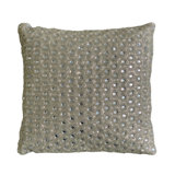 Grey MOON Velvet Beaded Throw Pillow