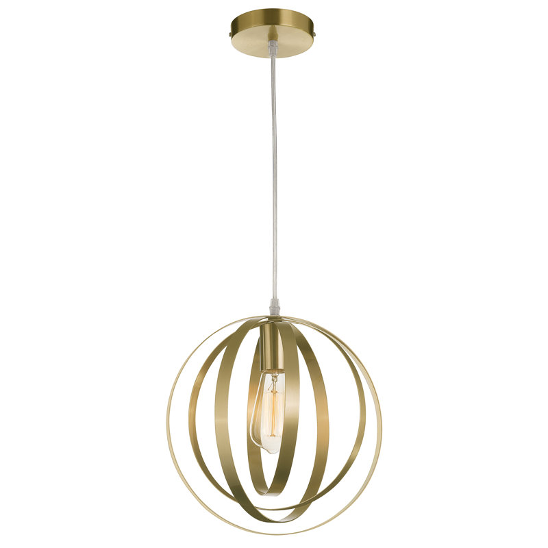 Luminaire suspendu sphère 1 lumière, noir, Or
