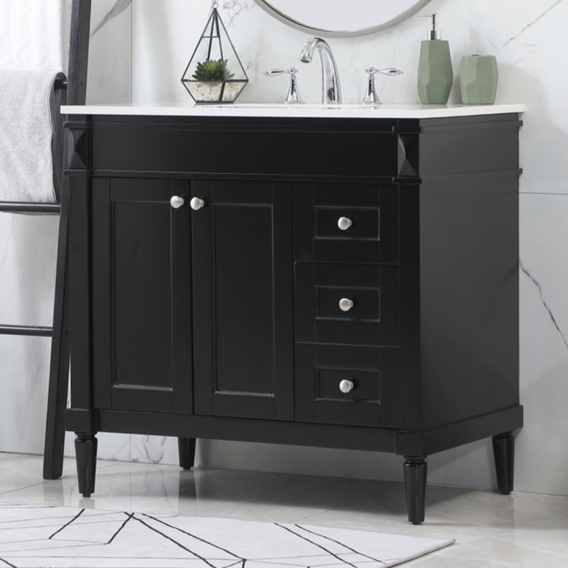 Ensemble de meuble-lavabo simple 36 po Readington, Noir