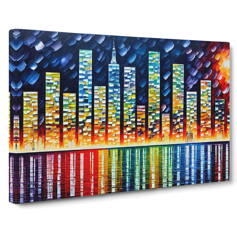 New York Painted Skyline Vol.2 - Wrapped Canvas Print, 50cm H x 76cm W x 3cm D