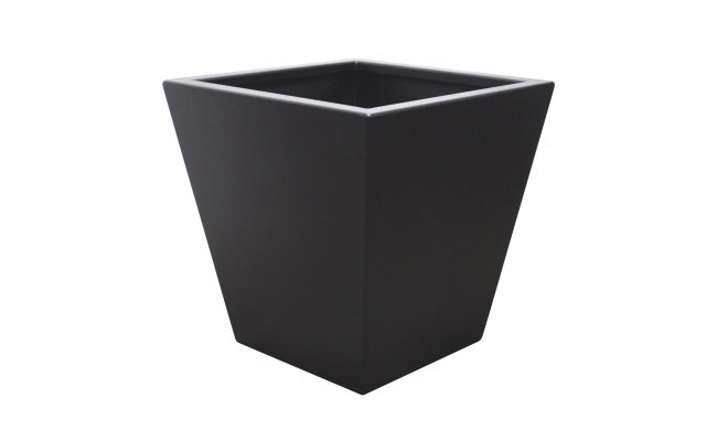 Boîte à fleurs carrée en métal Theodosius, Noir, H 24 po x l 16 po x P 16 po