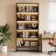 Bibliothèque de 70,47 po de hauteur avec 5 tablettes de rangement à 5 niveaux, grande bibliothèque avec lumières DEL pour le salon et la chambre à coucher-1236468967