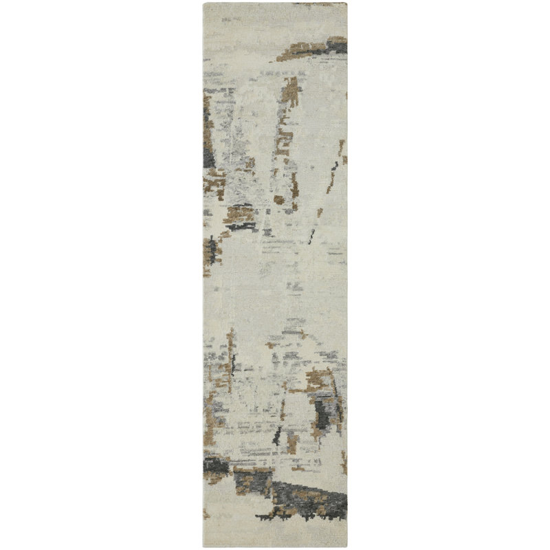Tempo Urban Fossil Hand-Knotted Wool Area Rug, Runner 2'6" x 10'