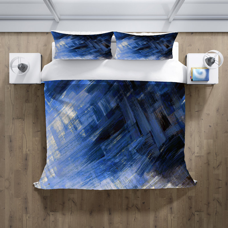 Polyester Abstract Duvet Cover, King Duvet Cover + 2 King Shams