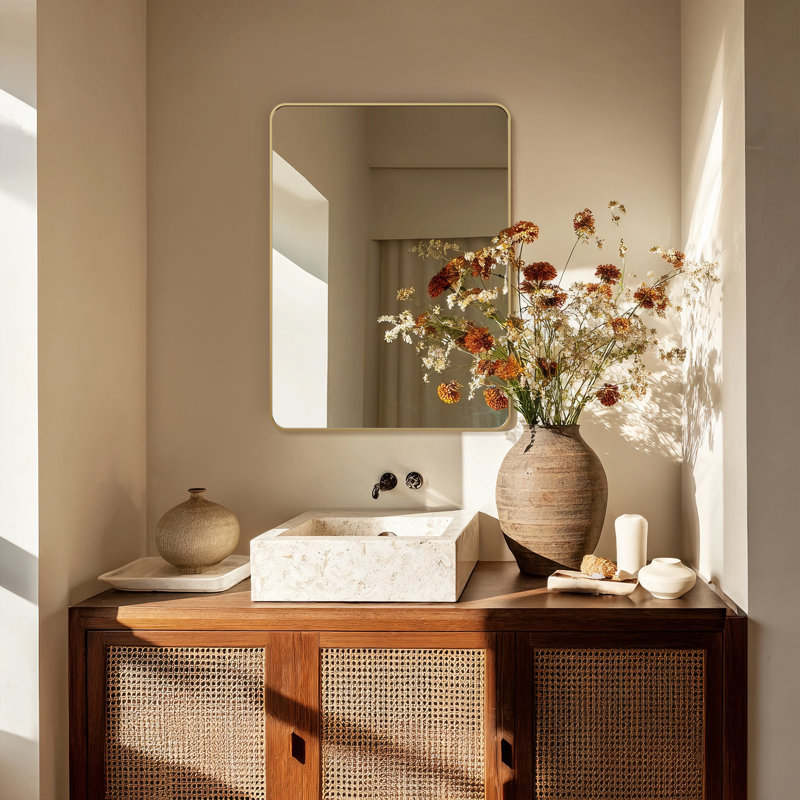 Miroir mural de salle de bain 22 "x 30", Doré, 22 po x 30 po