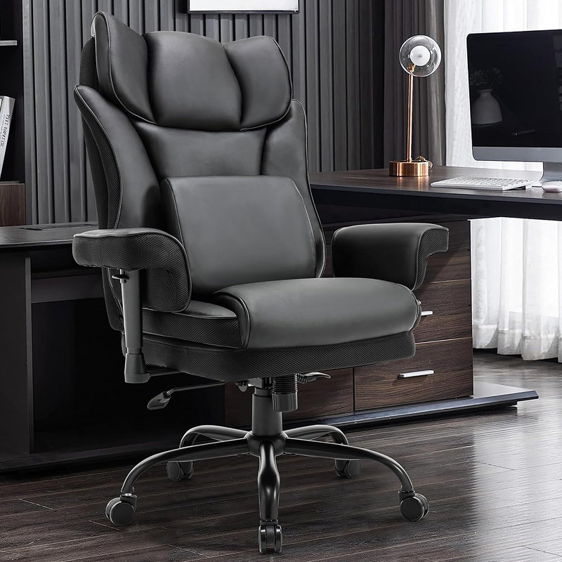 Fauteuil de bureau à haut dossier, fauteuil berçant de 400 lb, fauteuil de bureau ergonomique