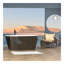 Baignoire de trempage autoportante 60 po en acrylique noir brillant avec drain en laiton 60 po