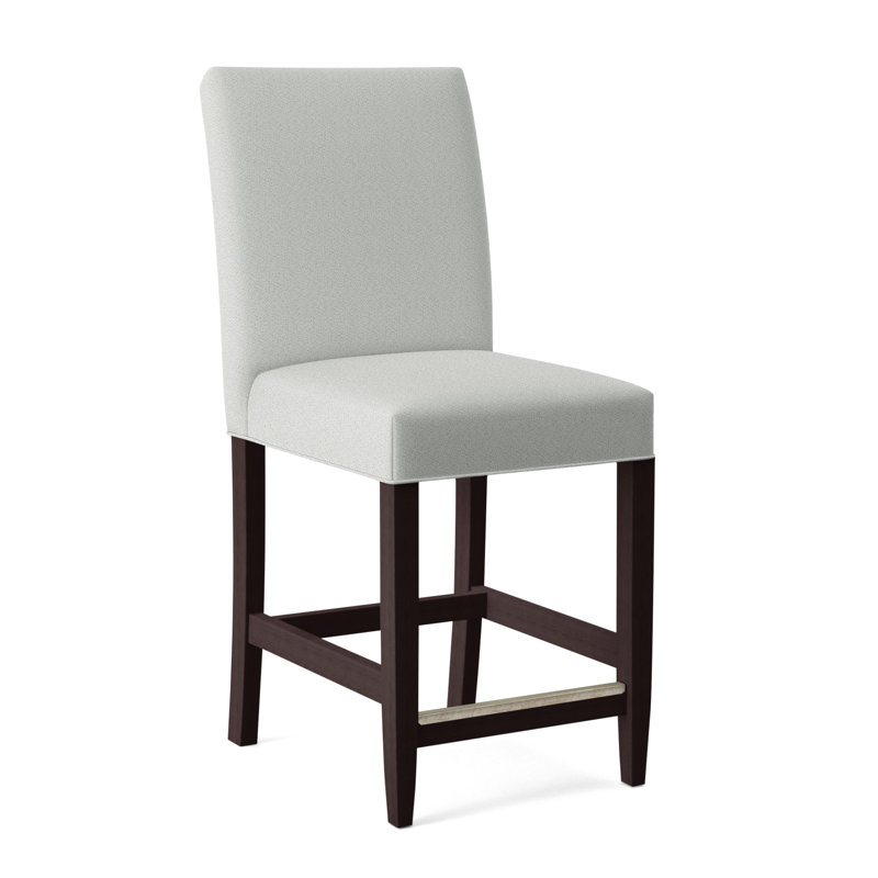 Tabouret de comptoir 24 po Manhattan, Finition java, Tissu blanc performance 0851-94