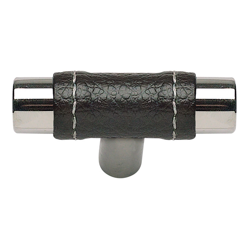 Zanzibar 1 7/8" Length Geometric Knob, Black/Polished Chrome