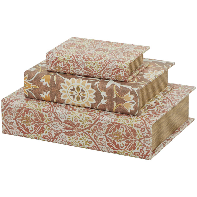 Boîte à livres traditionnelle 3 pièces Cortland, Rouge