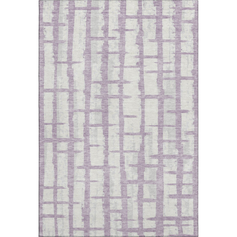 Tapis lavande Prisco lavable à la machine de qualité supérieure, Rectangle 10 pi x 14 pi
