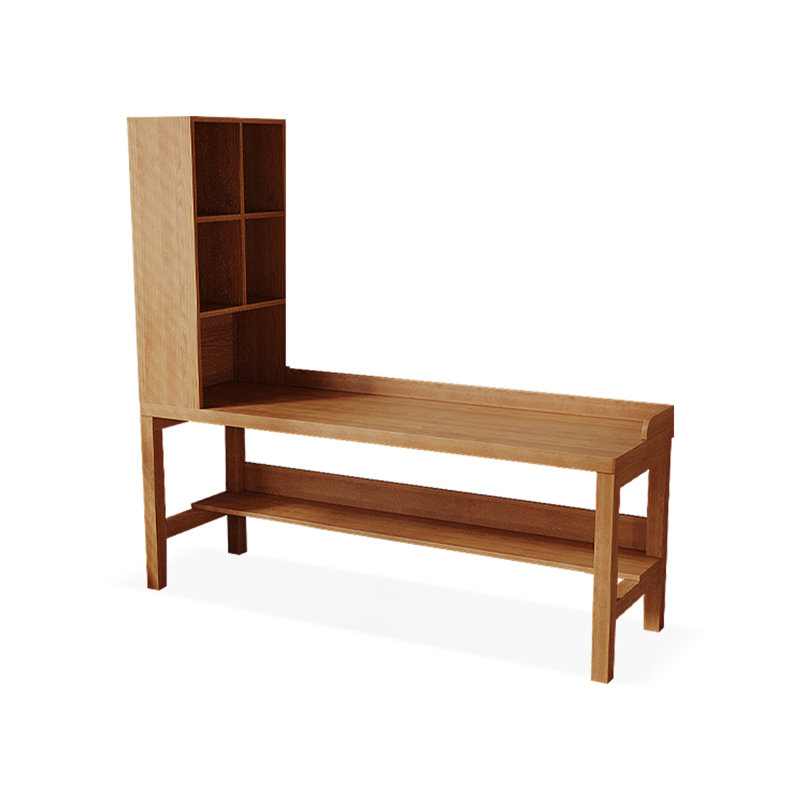 Bureau rectangulaire en bois massif brun, H 70,87 po x l 62,99 po x P 23,62 po