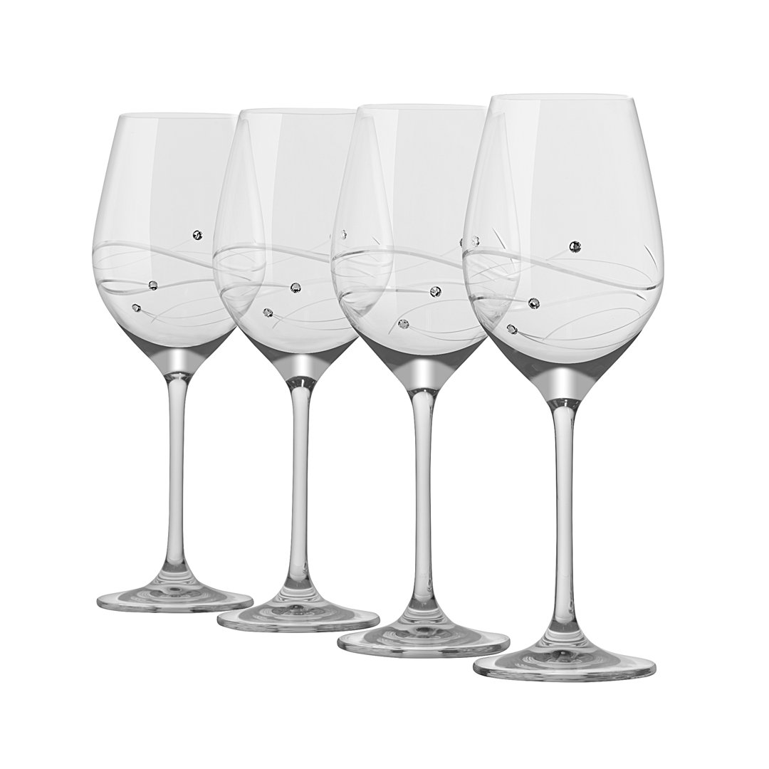 12.5oz. Handmade Crystal Wine Glass Set (Set of 4) Latitude Run®