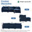 Canapé modulaire en chenille 3 places - Canapé-lit modulaire à assise profonde avec repose-pieds-1530039997