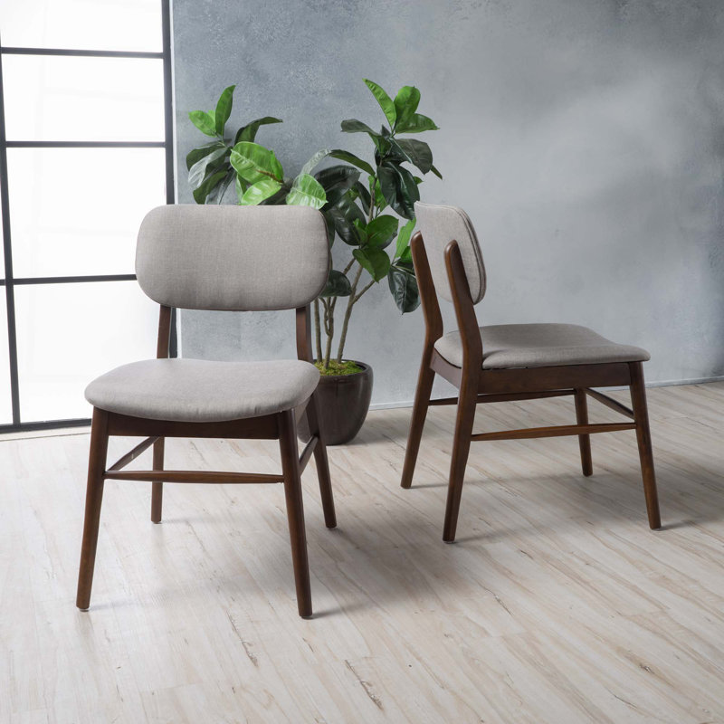 Chaise de salle à manger moderne simple, ensemble de 2, Gris clair, Brown