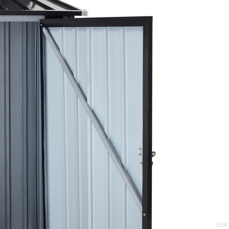 3.3 ft. W x 3 ft. D Steel Storage Shed, Dark Gray, 62.98" H x 39.32" W x 40.52" D