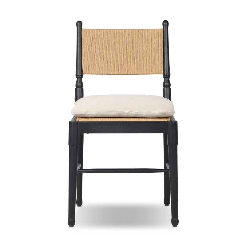 Fayth Dining Chair with Cushion, Dune Linen, Stained Black Ash