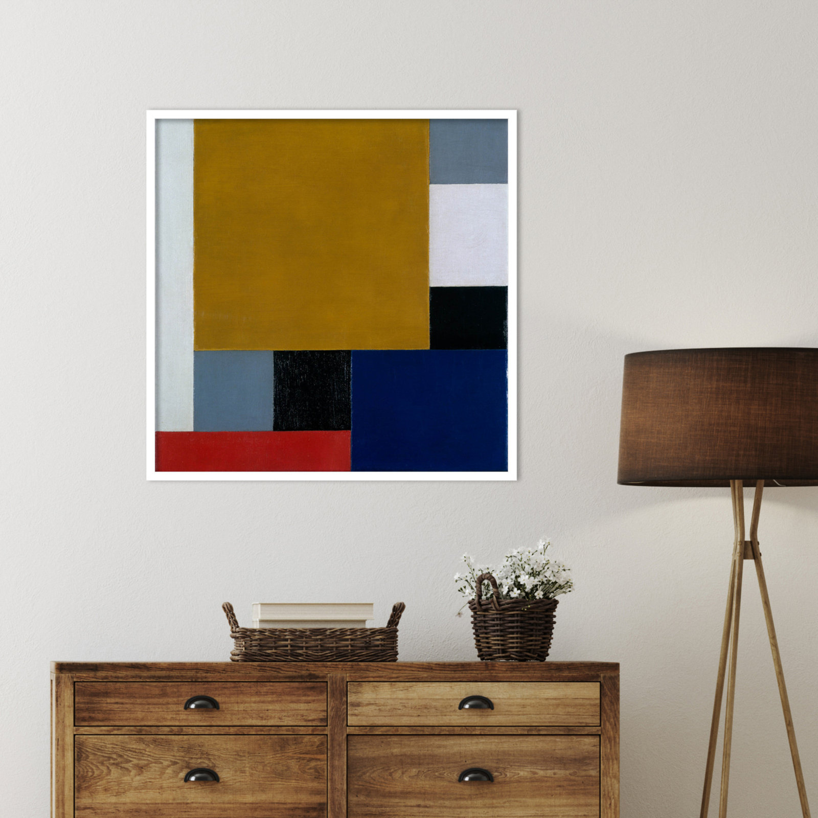 Dannette "Composition 22" Print, White Paper Framed, 33" H x 33" W