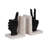 Modern Metal and Marble Hand Gesture Bookends, Decorative Stone and Aluminum Display Accents, Set of 2-998991113