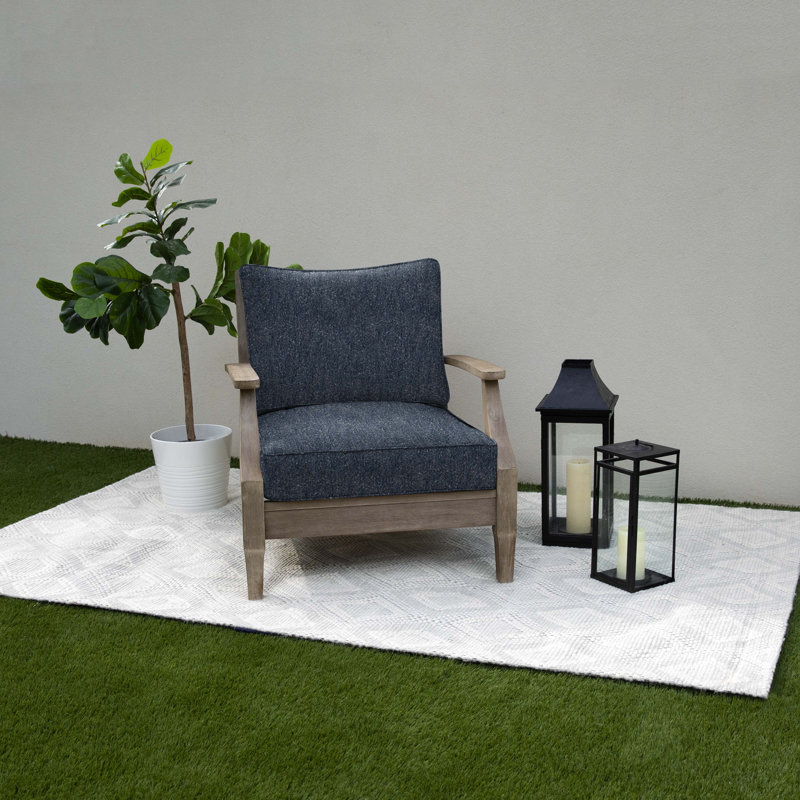 Coussin de chaise longue Sunbrella Boucle, 23 po x 25 po, Améliorez l'indigo Sunbrella®