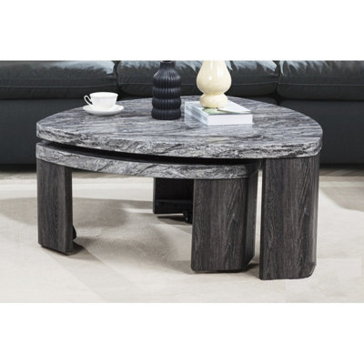 Ensemble de 2 tables basses gigognes Granite Grey