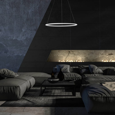 Orion 1 - Light White LED Waggon Wheel Pendant