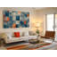 «Triptych», art mural sur toile, art abstrait géométrique moderne, peinture texturée orange et bleu pour la décoration intérieure, reproduction de peinture-1207511943