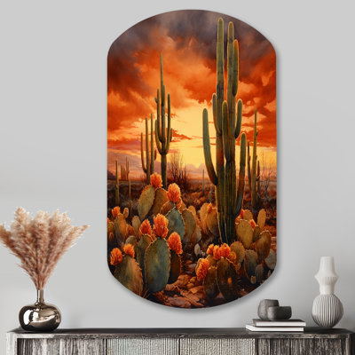 Breccan - Décoration murale irrégulière en métal en forme de cylindre de cactus