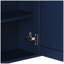 Armoire de rangement murale bleue avec miroir et tablettes réglables