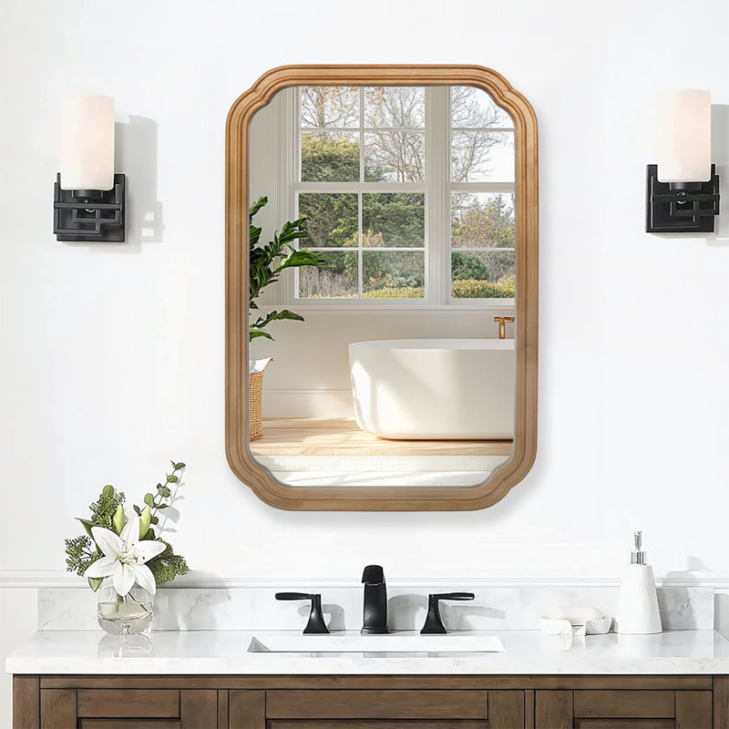 Armoire murale en bois avec miroir