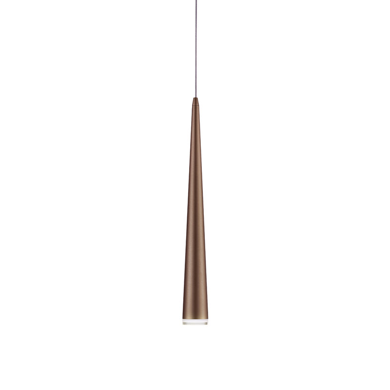 Mina 1 - Light LED Pendant, 24" H x 4.75" W x 4.75" D, Brushed Gold, Brushed Gold