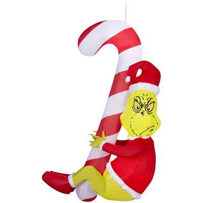 Christmas Inflatable Hanging Grinch with Candy Cane