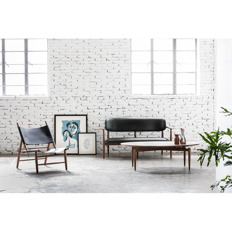 Slow Upholstered Bench, Natural Walnut, Divina Melange 120