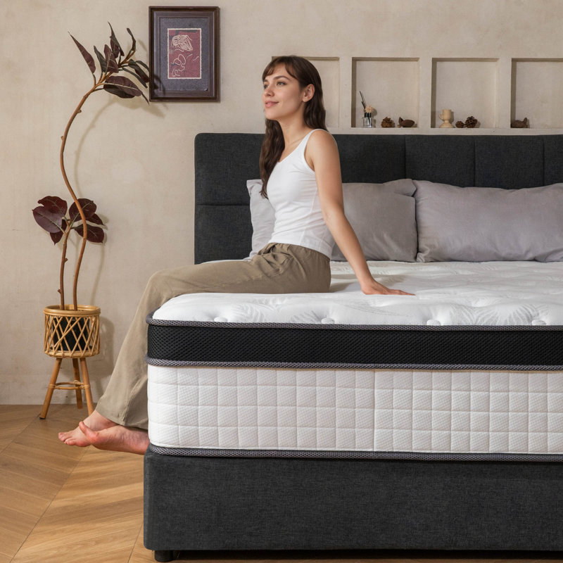 Plush Cooling Memory Foam Hybrid Mattress With Certipur-Us Certified Pocket Spring, Pressure Relief, Motion Isolation, Full