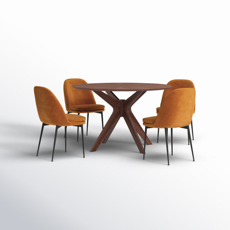 4 - Person Pedestal Dining Set, Orange