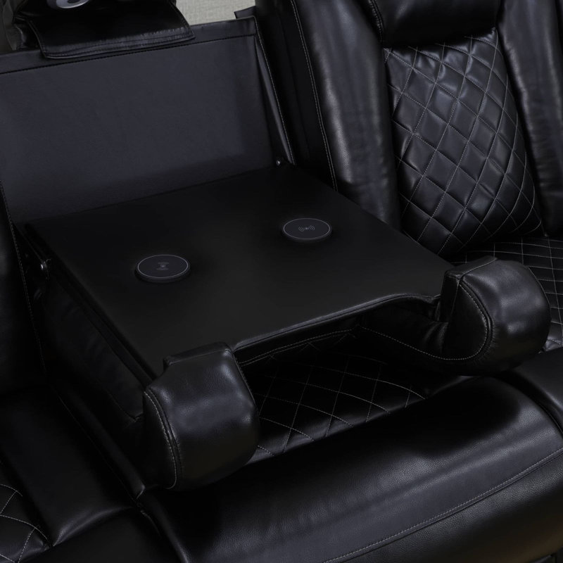 Canapé inclinable de salon en cuir Obsidian