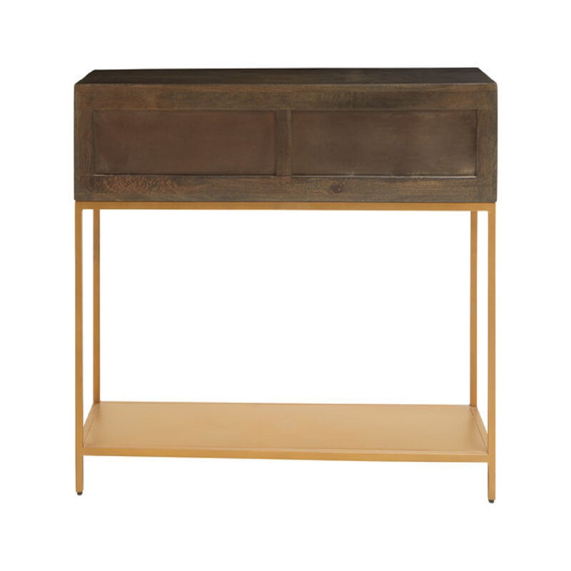 115cm Solid Wood Top Console Table