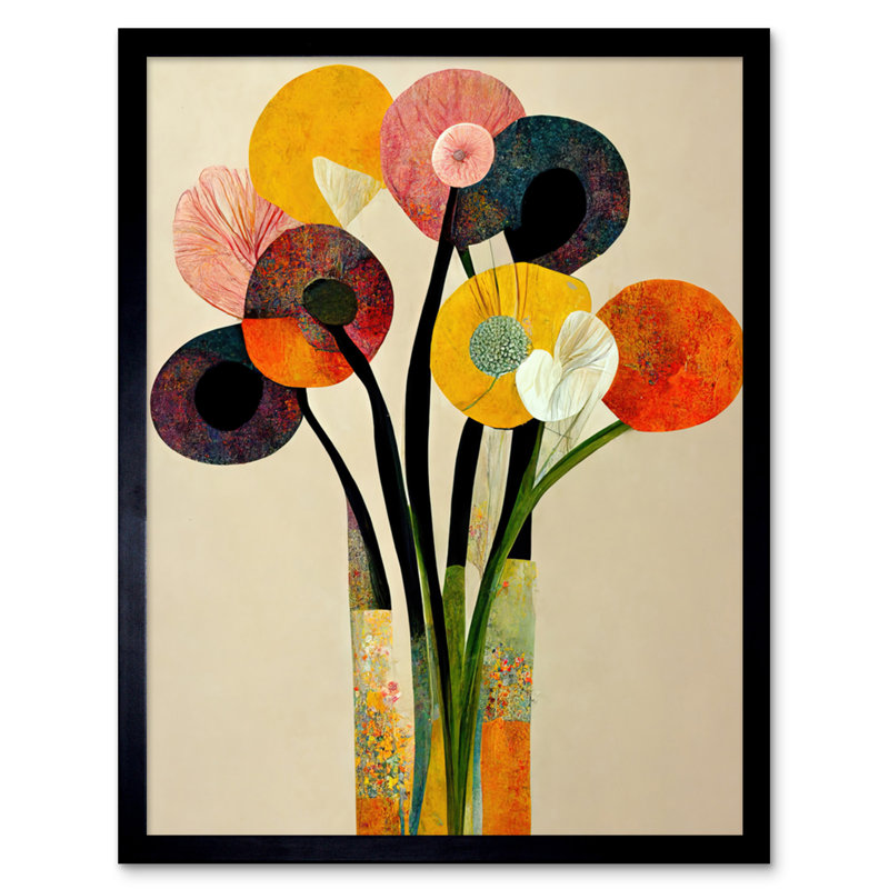 Spring Flowers Floral Bouquet Abstract Vase - Single Picture Frame Print