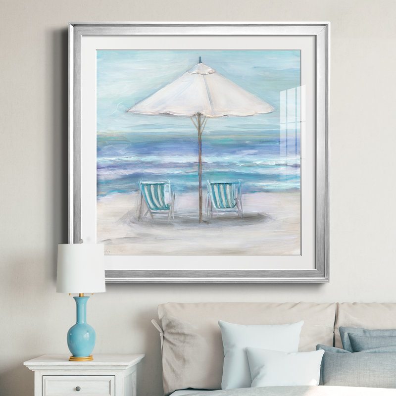 Gulf Shores II - peinture encadrée, Argent, H 26,5 po x l 26,5 po x P 1,5 po