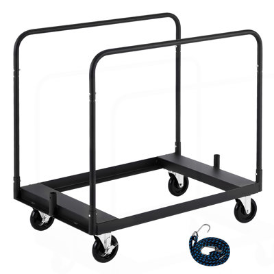 Drywall Cart Dolly, 1800 lbs Load Capacity, Steel Panel Truck Cart with 5 inch Swivel Casters, Lumber Drywall Dolly with with Tie-Down Strap 3 Side