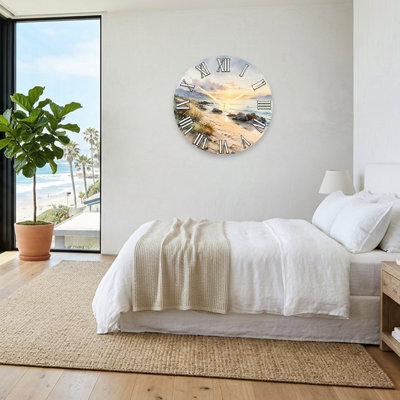 Landscape & Nature Beach Sunset Sky Ocean Rocks Sand Dunes Mountains Horizon Sunlight Ultra Clear