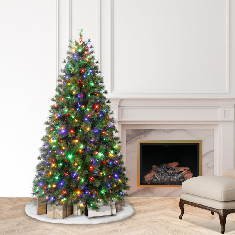 Arbre de Noël artificiel pin 6,5 pi avec 300 lumières DEL double fonction