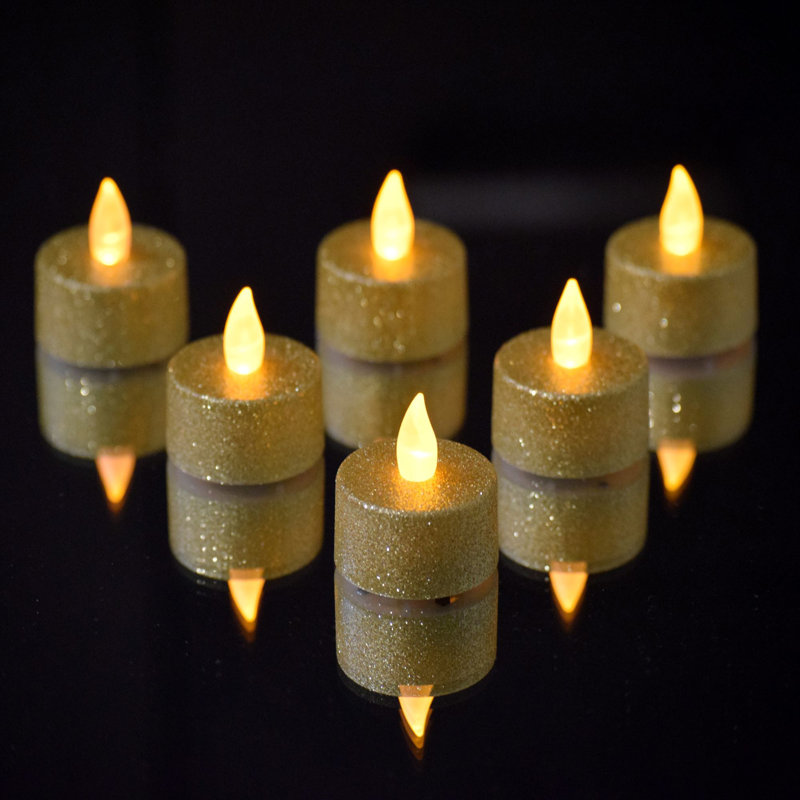 Ensemble de 6 bougies chauffe-plat non parfumées 6 pièces, Jaune