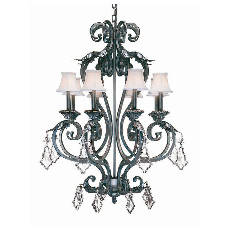 Lustre empire 8 lumières Josephine, Golden Verde Premium, Parchemin céladon vieilli