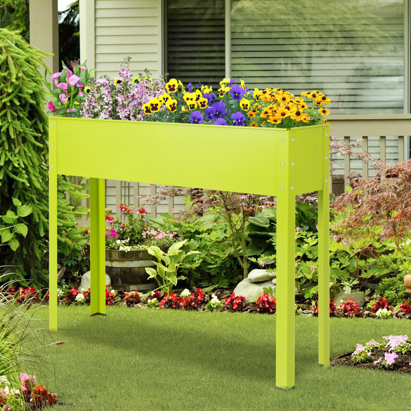 Lit de jardin surélevé en métal Seppi, H 18 po x l 24 po x P 11 po