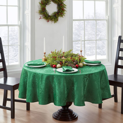 Tilghman Poinsettia Floral Woven Tablecloth