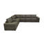 Canapé d'angle modulaire 293 cm (L) x 333 cm (P) x 84 cm (H) en cuir et PVC, 1 pièce, vert olive, montage facile-2116766377
